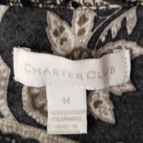 Charter Club M sleeveless paisley relaxed neck top - Picture 3 of 6